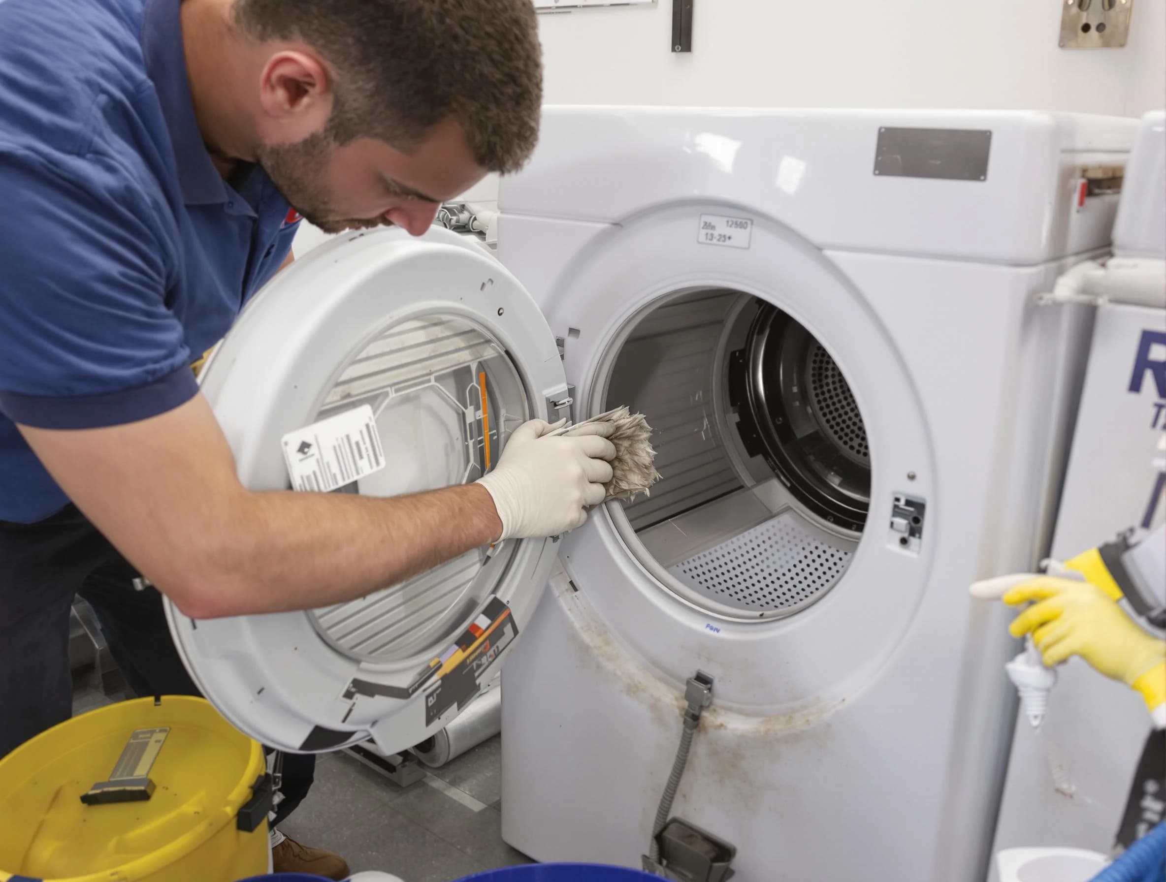 Chino Dryer Vent Cleaning specialist performing detailed lint trap cleaning service in Chino