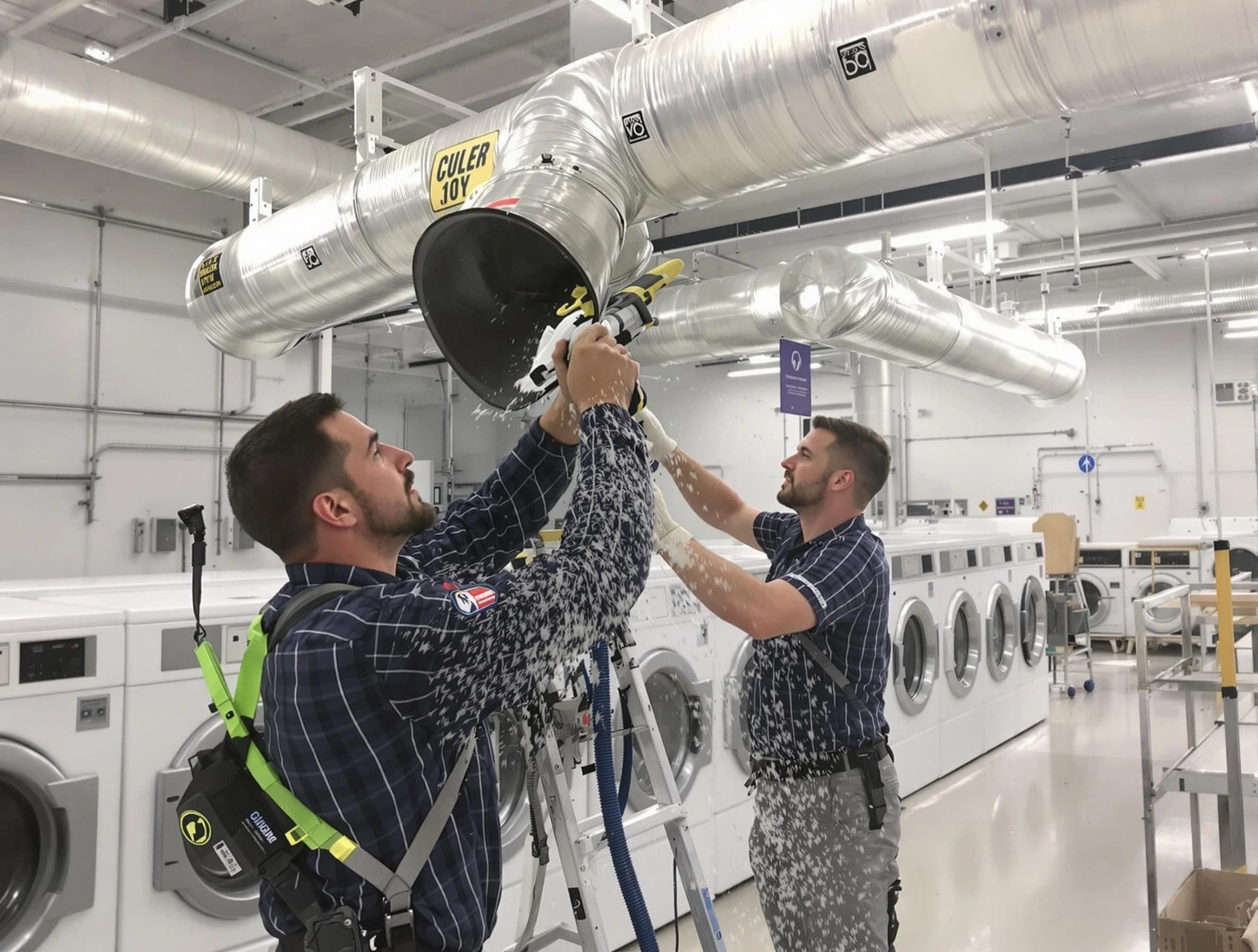 Chino Dryer Vent Cleaning team performing large-scale commercial dryer vent cleaning in Chino